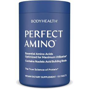 BodyHealth PerfectAmino Tablets (150 ct), Essential Amino Acid with BCAAs + Lysine, Phenylalanine, Threonine, Methionine, Tryptophan, Supplement for Muscle Mass Production, Recovery & Strength