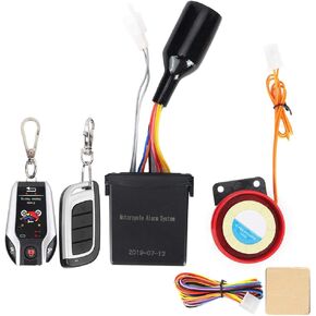 Universal Motorcycle Alarm System, 12V 2 Way Remote Control Alarm Horn Waterproof Anti Theft Security System with Engine Start Function