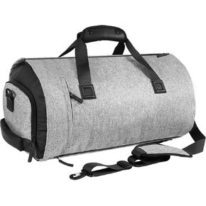 Convertible Garment Bag with Shoe Compartment,Carry on with Backpack Straps,3 in 1 Hanging Suitcase Suit,Grey