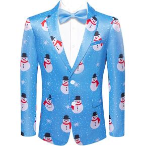 Hi-Tie Men's Sport Coats & Blazers Christmas Casual Mens Blazer Slim Fit Suit Jacket One Button Lightweight Sport Coats