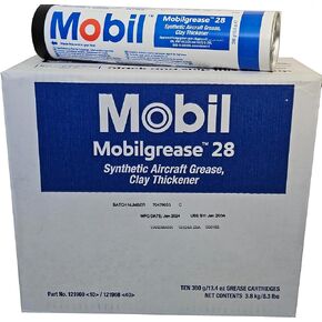 Mobil - Mobilgrease 28 Synthetic Aircraft Grease, Clay thickener Aviation, 13.7oz, Approved MIL-PRF-81322,NATO G-395, DOD-G-24508a, Amendment 4, NLGI 1.5 (10 Pack)