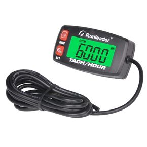 Runleader Digital Tach Hour Meter, RPM Gauge Meter,Backlight Display, Battery Replaceable for ZTR Lawn Mower Inverter Generator Air Compressor Snowblower Motorcycle and Pressure Washer(red)