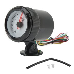 Tacho Gauge Meter Car Motor Vehicle Black Face 2" 52mm Pointer Tacho Tachometer Gauge Meter Blue LED Light 0‑8000RPM for 4 6 8 Cylinders Gasoline Car