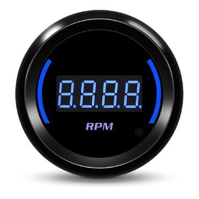 ARTILAURA 2" 52mm Tachometer Gauge 0-9000 RPM Digital Blue Tacho Meter for 12V Universal Car Auto