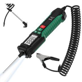 Smart Automotive Test Light 0.8V-100V DC Digital Backlit LCD Circuit Tester, Heavy Duty Buzzer Light Tester with Voltmeter, Auto Bidirectional Voltage Tester Electric Test Pen with Flashlight
