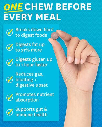 إنزيمات البابايا الصحية من زينوايز قابلة للمضغ مع الإنزيمات الهضمية والبروميلين لصحة الجهاز الهضمي وتخفيف الانتفاخ للنساء والرجال، إنزيمات للهضم وصحة الأمعاء - 30 قيراط in Kuwait