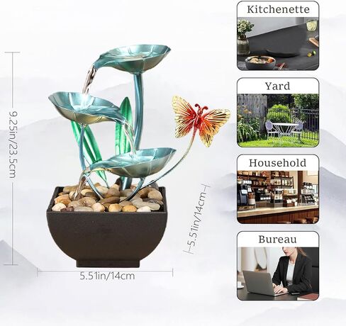 Water Fountain Indoor Waterfall Fountain Tabletop Fountain Lotus Desk Fountains mall Water Fountain Indoor Mini Waterfall Waterfall Iron Home Decor for Office Decoration in Saudi Arabia