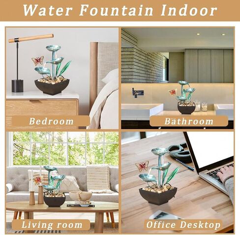 Water Fountain Indoor Waterfall Fountain Tabletop Fountain Lotus Desk Fountains mall Water Fountain Indoor Mini Waterfall Waterfall Iron Home Decor for Office Decoration in Saudi Arabia