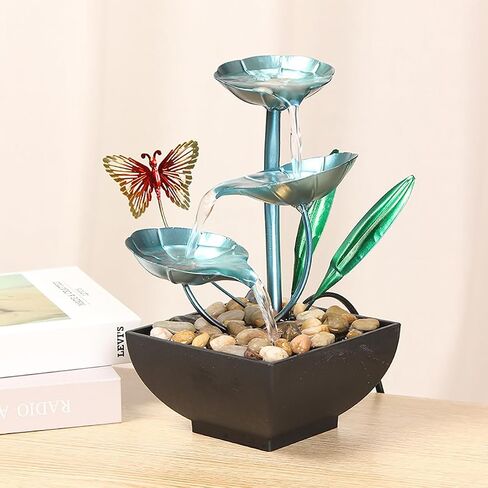 Water Fountain Indoor Waterfall Fountain Tabletop Fountain Lotus Desk Fountains mall Water Fountain Indoor Mini Waterfall Waterfall Iron Home Decor for Office Decoration in Saudi Arabia