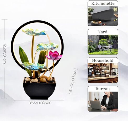 نافورة مياه داخلية شلال نافورة منضدية نافورة مكتب لوتس نافورة مياه مول داخلي شلال صغير شلال حديد ديكور منزلي لتزيين المكتب in Kuwait