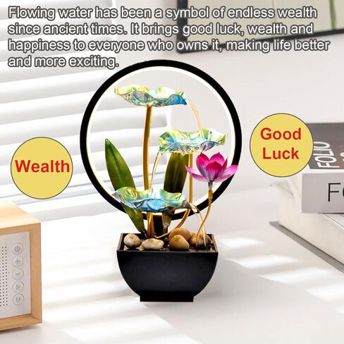 نافورة مياه داخلية شلال نافورة منضدية نافورة مكتب لوتس نافورة مياه مول داخلي شلال صغير شلال حديد ديكور منزلي لتزيين المكتب in Kuwait