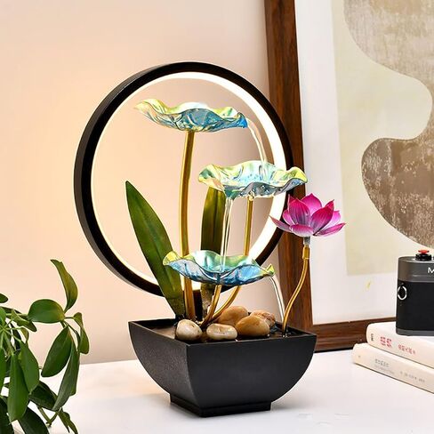 نافورة مياه داخلية شلال نافورة منضدية نافورة مكتب لوتس نافورة مياه مول داخلي شلال صغير شلال حديد ديكور منزلي لتزيين المكتب in Kuwait