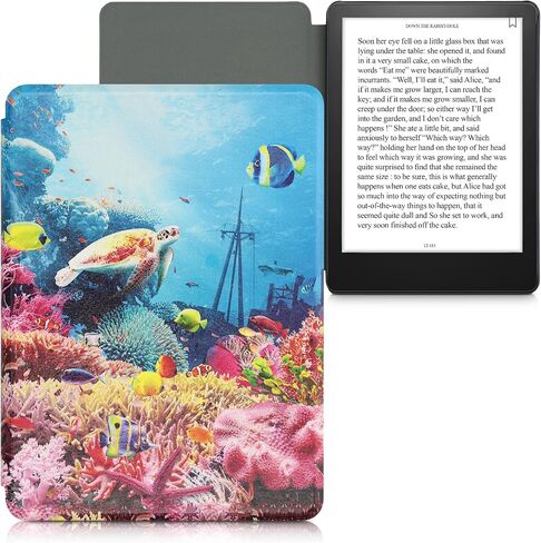 kwmobile Case Compatible with Amazon Kindle Paperwhite 11. Generation 2021 Case - eReader Cover - Butterfly Tendril Light Green in Saudi Arabia