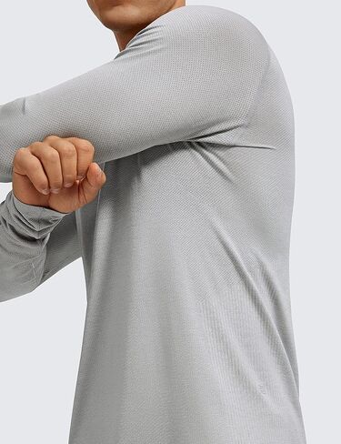 CRZ YOGA رجالي سلس كم طويل تي شيرت الرطوبة فتل تجريب رياضي قمصان للجري تنفس رياضة القمم in Saudi Arabia