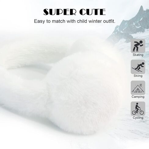 POXIMI Baby Warm Earmuffs Kid Magic Gloves Girl Soft Plush Ear Muffs Toddler Knit Mittens for Boy Winter Ear Warmer Set in Kuwait