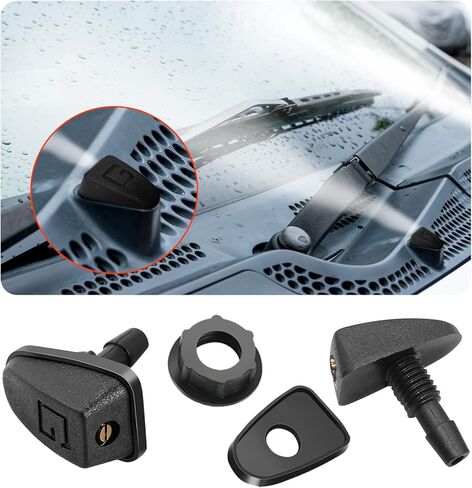 طقم فوهات رش الزجاج الأمامي مكون من قطعتين - طقم فوهات الممسحة الأمامية، بخاخ سائل للزجاج الأمامي، وإكسسوارات خرطوم السيارة وقطع غيار السيارات in Kuwait