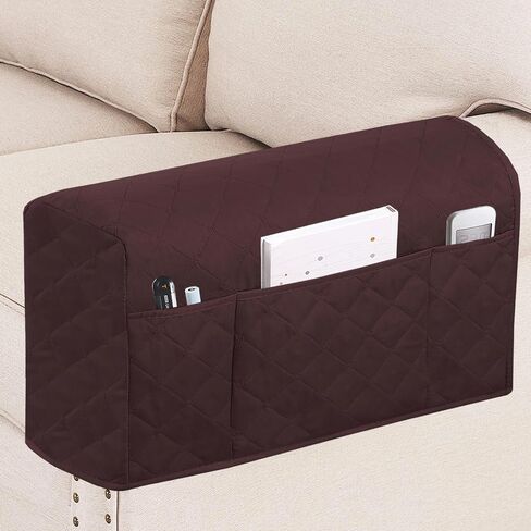 Turquoize 2 Pack Waterproof Armrest Covers for Chairs and Sofas Couch Arm Covers for Sofa Armrest Covers with Side Pocket Anti-Slip Furniture Protector Washable Armrest Slipcovers Set of 2, Gray in Kuwait