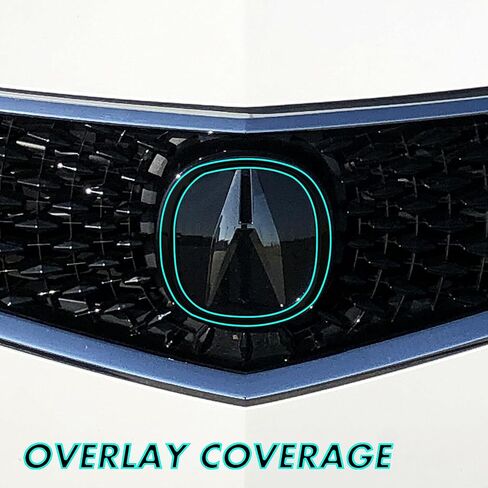 SlickMod Chrome Delete Blackout Vinyl Overlay for 2018-2020 Acura TLX Front Emblem Ring (Gloss Black) in Kuwait