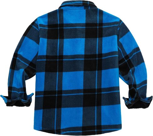 Boys Flannel Shirts,Long Sleeve Warm Sherpa Fleece Buffalo Plaid Button Down Shirt Jackets in Kuwait