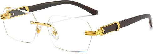 AIEYEZO Retro Rimless Sunglasses Rectangle Unisex Vintage Frameless Sun Glasses Fashion Square Tinted Glasses in Kuwait