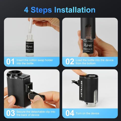 Smart Car Air Freshener with 3 Essential Oils, Car Fresheners Long Lasting, Rechargeable Car Aroma Diffuser and DIY Perfume Choose, Smart Auto On/Off in Saudi Arabia