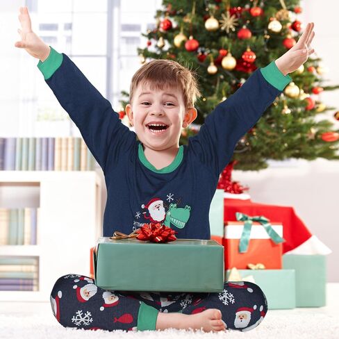 Tphon Kids عيد الميلاد منامة مجموعات سانتا كلوز ديناصور ملابس خاصة طويلة الأكمام PJS مجموعة للبنين بنات 2-12 سنة in Kuwait