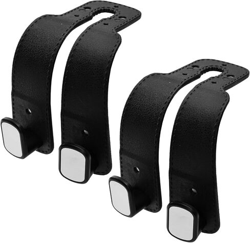 ENOCHT 2PCS Car Seat Hooks for Headrest Purse Hook for Car 2 in 1 Soft TPE Back Seat Headrest Hooks for Mobile Phone Holder Handbags Bags Car Backseat Organizer Accessories(Black) in Saudi Arabia