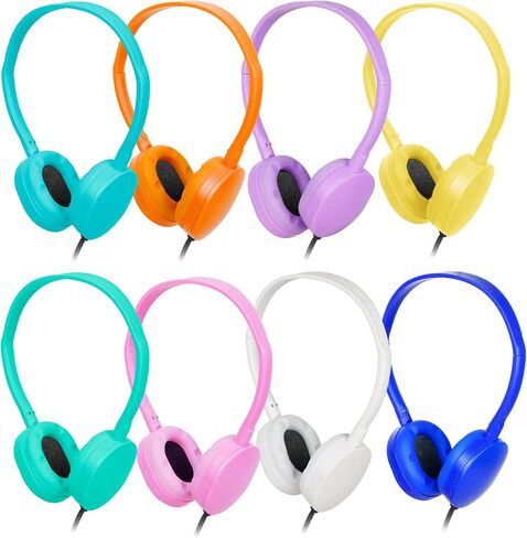10 Pack Kids Headphones Bulk for Classroom School,Durable Wholesale Wired Headphones for Kids Student Boys Girls Adults,3.5mm Jack for Chromebook Computer (10 Colors) in Saudi Arabia