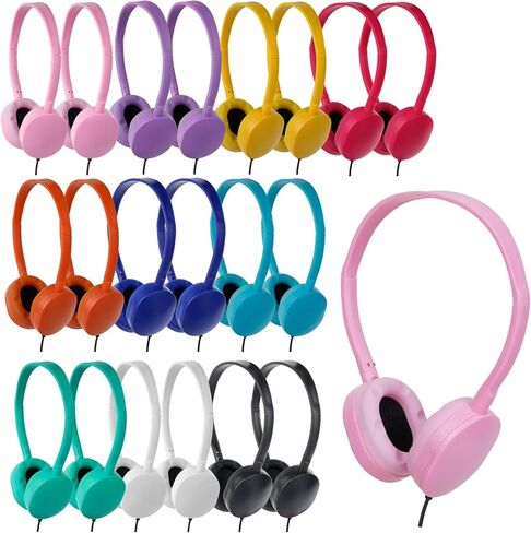10 Pack Kids Headphones Bulk for Classroom School,Durable Wholesale Wired Headphones for Kids Student Boys Girls Adults,3.5mm Jack for Chromebook Computer (10 Colors) in Kuwait