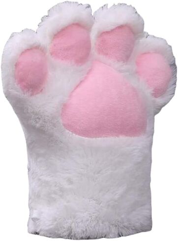 Cosplay Animal Cat Wolf Dog Fox Paws Claws Gloves Costume Halloween Plush Fluffy Bear Claw Winter Warm Gloves For Women Men in Saudi Arabia
