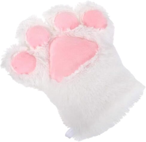 Cosplay Animal Cat Wolf Dog Fox Paws Claws Gloves Costume Halloween Plush Fluffy Bear Claw Winter Warm Gloves For Women Men in Saudi Arabia