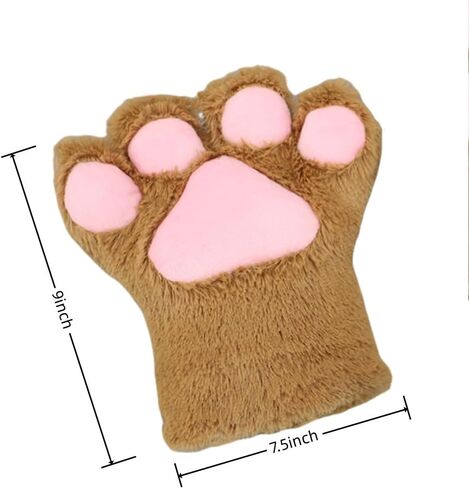 Cosplay Animal Cat Wolf Dog Fox Paws Claws Gloves Costume Halloween Plush Fluffy Bear Claw Winter Warm Gloves For Women Men in Saudi Arabia