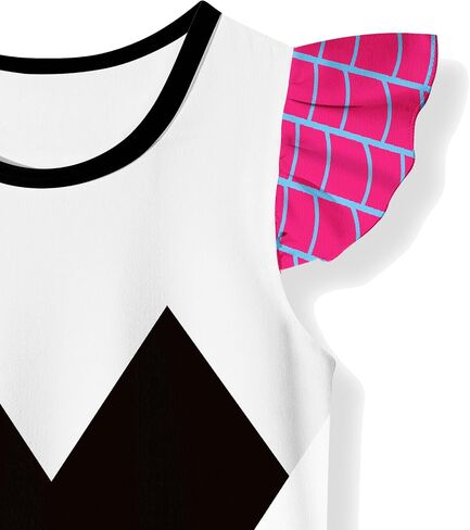 Girl Summer Dress，Superhero Dress Party Gift Printed Casual Dress 3-8 Years in Kuwait
