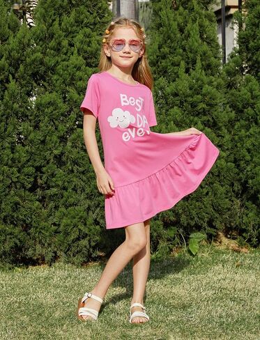 PATPAT Toddler Girls Floral Skater Dress 3-Pack A-Line Short Sleeve Outfits | Floral Print Dresses, 3-Pack Value Set, A-Line Skater Fit, Short Sleeve Design, Soft Fabric, Easy Wear in Kuwait