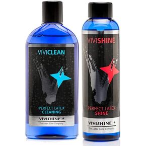 Vivishine 150ml - Viviclean 250ml Combo - for Latex Clothing