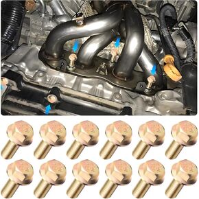 مجموعة مسامير مشعب العادم 12 قطعة OEM 03413B، مسامير رأس LS من الفولاذ المقاوم للصدأ لاستبدال مسامير مشعب العادم، مسامير مشعب العادم LS متوافقة مع مشعب عادم تشيفي جي إم سي in Kuwait