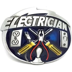 Electrician Tools Belt Buckle Men's Gift, 90mm x 70mm
