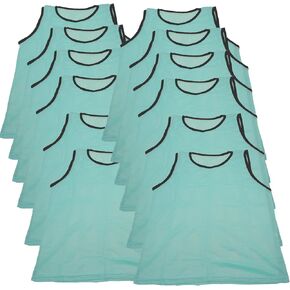 BlueDot Trading Adult Sports Pinnies Scrimmage Training Vest for Team practices for Soccer, Football, Basketball, Lacrosse, and More, Combo Green/Black, 12 Pack