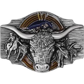 HAQUIL Bull Buffalo Belt Buckle Classic Western Cowboy Fashion Belt Buckle Motorcycle Rider