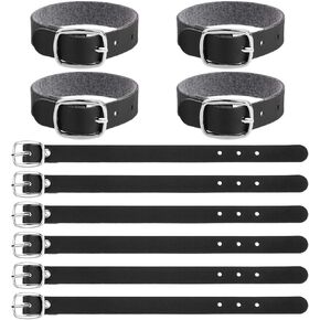 10 Pcs 8x1/2 Inch Leather Luggage Tag Straps, Cowhide Luggage Tag loops Replacement Belts with Metal Buckle Genuine Leather Luggage Tag Loops Leather Name Strap Tag Holders for Card Pass Holder