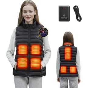 KOPLO Heated Vest Women, 14400mAh Battery Pack with Lightweight Rechargeable Electric Heating Vest