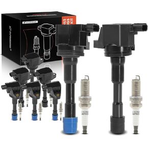 A-Premium Set of 8 Ignition Coil Pack and Iridium Spark Plugs Compatible with Honda Civic 2012-2015 1.5L, Insight 2010-2014 1.3L & Acura ILX 2013-2015 1.5L