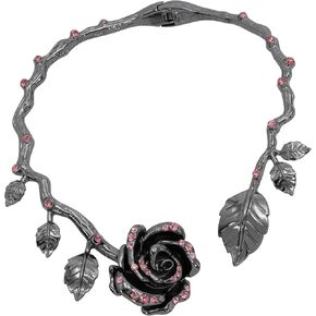 Betsey Johnson Womens Rose Collar Necklace