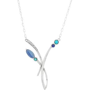Silpada 'Live It Up' Sterling Silver Kyanite, Lapis, and Turquoise Necklace, 16" + 2"