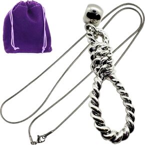 Noose Pendant - Elegant Stainless Steel Snake Chain Necklace with Metal Alloy Noose Charm - Noose Pendant Necklace for Stylish Accessorizing - Durable Noose Chain Necklace for Men and Women