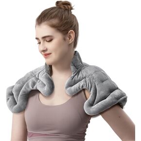 uncn Heating Pad for Neck and Shoulders Pain Relief, Microwavable Heat Pack Large Coverage for Shoulder, Weighted Cordless Microwave Heat Pad Heated Neck Wrap Warmer Uncented Gery in Kuwait