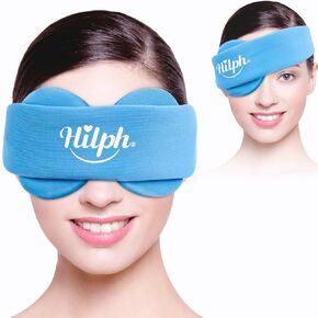 Hilph Adjustable Microwave Dry Warm Eye Compress for Single Eye or Both Eyes, Heated Eye Mask with Moist Heat Warmer Hot Compress for Dry Eye Treatment, Stye Eye, Blepharitis, Eye Fatigue (Blue)