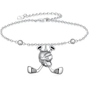 Hockey Bracelet S925 Sterling Silver Hockey Bracelet for Women Hockey Sport Jewelry Gifts for Women Hockey Lovers