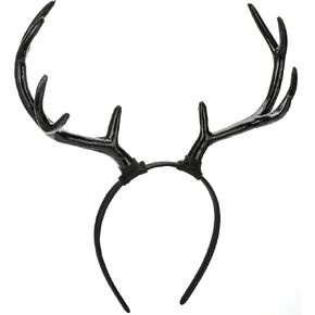 MOSTORY Renaissance Deer Antlers Headband - Reindeer Horns Headband Deer Horns Hairband for Renfaire Halloween Cosplay