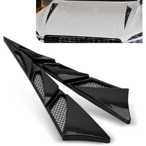 2 PCS Car Air Vent Decorative Panel, Shark Fin Design, Waterproof Vehicle Hood Side Spoiler Accessories, Universal Durable Automotive Air Intake Trim Replacement (Black)